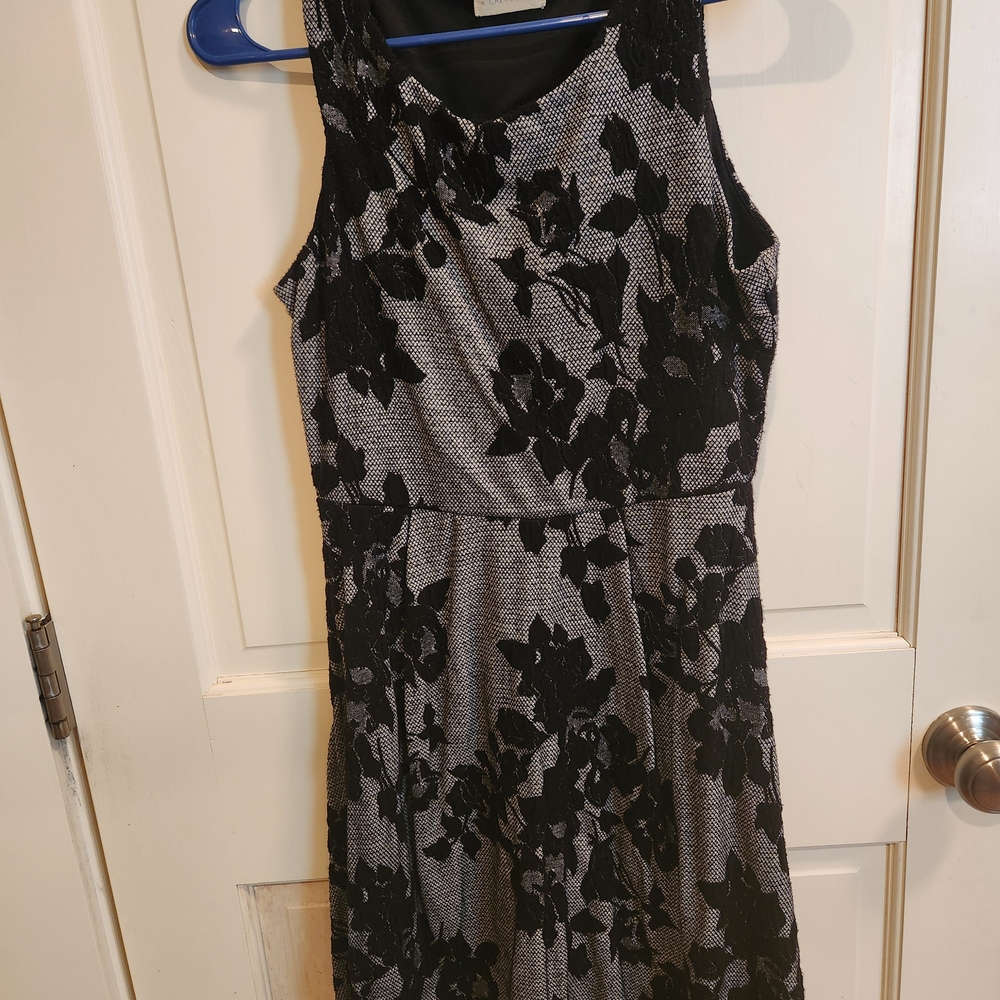 Crescent Black and Gray Floral Mini Dress